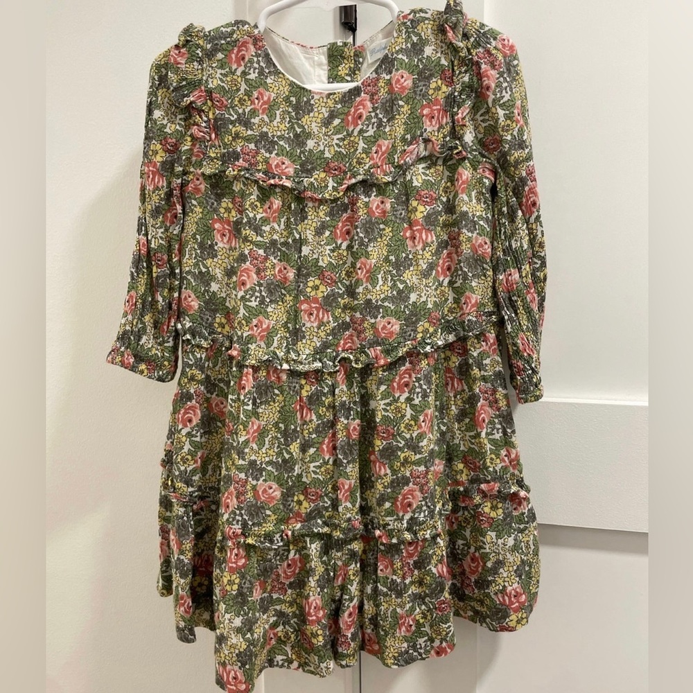 Ralph Lauren Baby Girl 24M Floral Ruffle Prairie Boho A-Line Dress